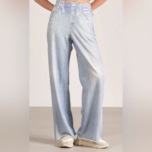 Elan Amber Wide Leg Sweatpant Jeans Raw Hem Pull On Elastic Waist Large